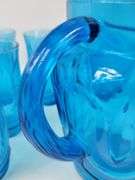 Anchor Hocking Blue Glasses Pitcher Tumblers MCM Set