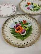 LOT 6 Antique Plates Floral Japan