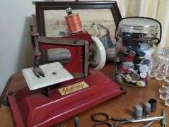 Pickers Lot Vintage Antique Sewing 1 Sterling Thimble Boopie Candlesticks