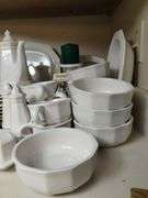 Over 50 Pcs Pfaltzgraff Heritage Stoneware White Dish Dinner Lunch Plates Bowls Serving