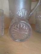 Westmoreland Glass Pitcher & Glasses Shell Jewel + Wexford Pieces EAPG Vintage