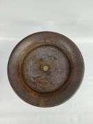 LOT Antique Wooden Pedestal & Glass Dish Metal Cookie Cutters