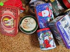 Pickers Lot Tins Vintage Coke Sunmaid Christmas & More