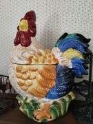 Vintage Rooster Cookie Jar Napkin Holder Cast Iron Paper Towel Holder
