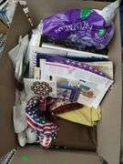 LOT Medium Box Quilting Supplies Crafting Books Polyfill Fabric