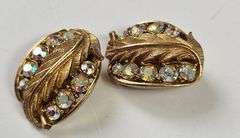 Vintage Costume Jewelry Aurora Borealis Brooch Earrings