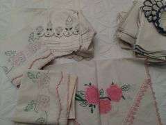 Lot Antique Embroidery Crochet Table Scarves Doilies