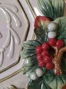Vintage Christmas Decor Fitz Floyd Artware Milk Glass Candalabra