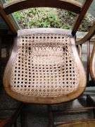 5 Antique Cane Seat Chairs + Coca Cola Coke Tray