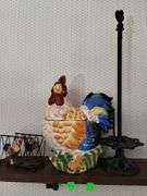 Vintage Rooster Cookie Jar Napkin Holder Cast Iron Paper Towel Holder