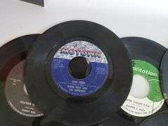 Vintage Record Lot 45s + Orange Case