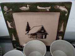 Vintage Christmas Snowman Stoneware Dish Set & Corelle Bowls