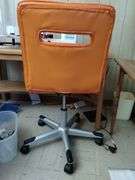 Janome DC2010 Sewing Machine Fiskars Clear Table + Orange Chair