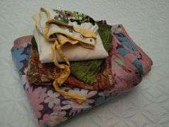 Lot Mid Century Flowers Avocado Green Pink Bedspread +