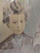 Antique Portrait of 2 Children Gold Tone Frame 22"