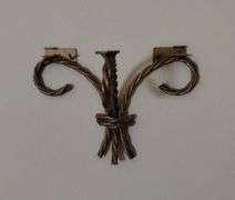 Homco Twisted Gold Rope Candle Holders Wall Sconce Shelf Hardware