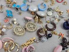 Earring LOT Clip On Pierced Most are Pairs