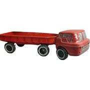 Vintage IDEAL Red Truck Toy Hauler Plastic