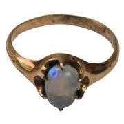 Vintage Jewelry Opal Solitaire Ring Tested 14KT Gold 1.4g ~Sz 6