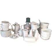 Over 50 Pcs Pfaltzgraff Heritage Stoneware White Dish Dinner Lunch Plates Bowls Serving