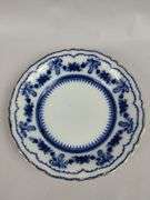 Antique Flow Glass Plates Blue Ornate Glenwood Johnson Bros. England