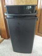 3 Black Trash Cans Plastic