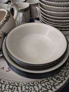 Vintage Christmas Snowman Stoneware Dish Set & Corelle Bowls