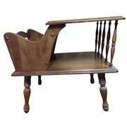Midcentury Colonial End Table Magazine Rack