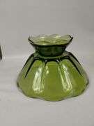 LOT Vintage Avocado Green Glass Vase & Bowls