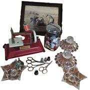 Pickers Lot Vintage Antique Sewing 1 Sterling Thimble Boopie Candlesticks