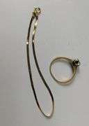 14KT Gold Jewelry LOT Bracelet & Ring No Stone 2.6g