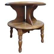 Vintage Round End Table Book Shelf Storage