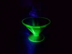 Heisey Glass Octagon Bowl Plate URANIUM Federal Sherbet