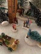 LOT Christmas Village Trees People Figures John Deere Accessory