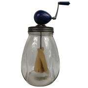 Antique Blow Butter Churn Britain Wood Paddle Glass Jar