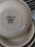 Vintage Christmas Snowman Stoneware Dish Set & Corelle Bowls