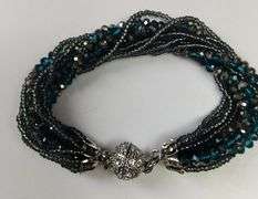 Costume Jewelry Premier Designs Necklace Bracelet Set Multi Strand Blue