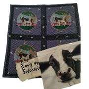 Milk Cow Holstein Quilted Wall Decor Placemat Towel Lot