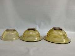 LOT Vintage Glass Yellow Mixing Bowls