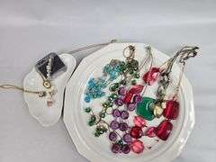 Vintage Jewelry Chunky Gemstone Necklaces 1928 Roses