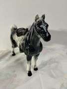 Ceramic Horse Black and White Japan *Repaired :(