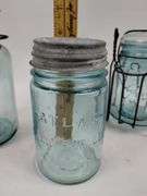 LOT 3 Antique Blue Ball Jars