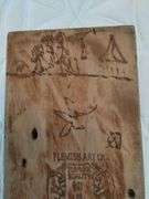 Antique Flemish Art Wooden Pyrography Rose Floral Painted Carved Box & Cane