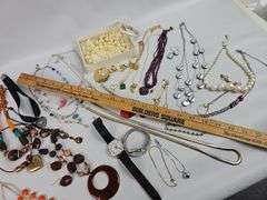Misc Costume Jewelry LOT Necklaces Watches Bracelets
