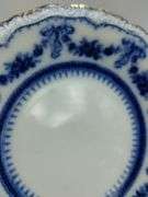 Antique Flow Glass Plates Blue Ornate Glenwood Johnson Bros. England