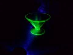 Heisey Glass Octagon Bowl Plate URANIUM Federal Sherbet