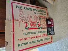 Vintage Carrom Game Board in Box + IU Purdue License Plate
