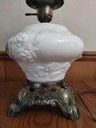 Phoniex Table Electric Oil Lamp Style Table Milk Glass Wild Rose GWTW-ish
