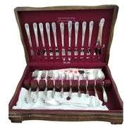 Vintage Flatware 1849 Rogers IS Daffodil Service for 12 + Serving Silverplate