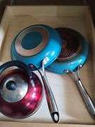 2 Gotham Steel Aqua Pans Red Water Kettle
